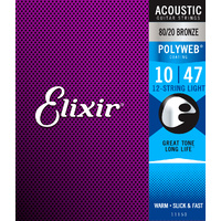 Elixir 11150 Polyweb 80/20   12 String Light 10-47