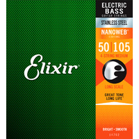 Elixir 14702 Nanoweb Bass  Stainless Steel 50-105 Medium