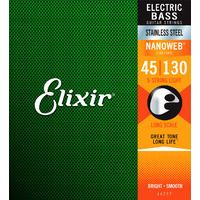 Elixir 14777 Nanoweb Bass  Stainless Steel Med-Light 45-130 5 String