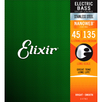 Elixir 14782 Nanoweb Bass  Stainless Steel 5 String MED-L
