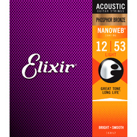 Elixir 16052 Nanoweb PHOSPHOR Bronze Light 12-53