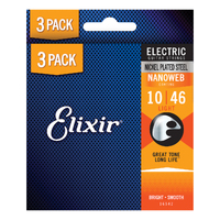 Elixir 16542 Nanoweb Electric 10-46 3 Pack Light