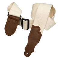 Franklin 2" Natural Cotton Strap with Pebbled Caramel Glove Leather End Tab