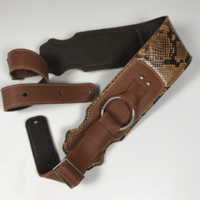 Franklin 3.5" Snake Skin/Cognac Glove Leather Ring Bass Guitar Strap