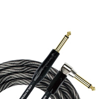 Kirlin IWB202WBW 20ft Premium Plus Wave Black Instrument Cable RA - Straight