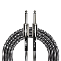 Kirlin IWCC201BK 20ft Black Entry Woven Instrument Cable with Chrome Ends