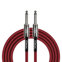 Kirlin IWCC201RD 20ft Red Entry Woven Instrument Cable with Chrome Ends