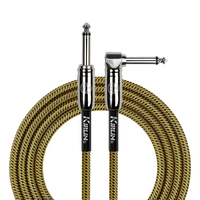 Kirlin IWCC202BY 10ft Tweed Entry Woven Instrument Cable RA - Straight with Chrome Ends