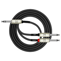Kirlin KY336-1 TRS - 2 x Mono 6.5 Insert Cable 1ft