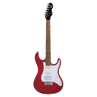 Levinson Sceptre Ventana Deluxe Double Cutaway HSS See Thru Red w Indian Laurel Board