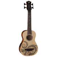 Luna UKEBASSTAT Ukulele Bass Baritone Tattoo With Preamp