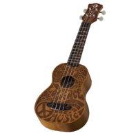 Luna UKEPCE Ukulele Peace Love Soprano w/ Gigbag