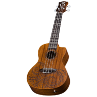 Luna UKETECMAH Ukulele Concert Tattoo w/Preamp & Gig Bag