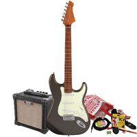 Northstar S-Style Electric Guitar Charcoal Frost with Aroma 10W Amp & Accessory Pack [NS1-CF-PACK]