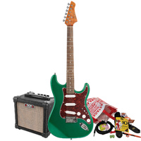 Northstar S-Style Electric Guitar Emerald Green with Aroma 10W Amp & Accessory Pack [NS1-EG-PACK]
