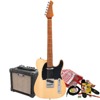 Northstar T-Style Electric Guitar Natural Matte with Aroma 10W Amp & Accessory Pack [NS2-NA-PACK]
