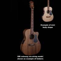 Pratley Classic Series Mini OM Model Solid Blackwood Top, Solid Blackwood B/S - 12 String