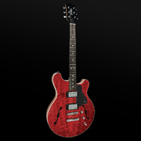 Pratley RBJ22 Double Cut Semi-Hollow Electric Humbucker Transparent Cherry Red [PRRBJ22-TCR]