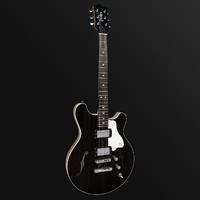 Pratley RBJ22 Double Cut Semi-Hollow Electric Humbucker Transparent Midnight Black [PRRBJ22-TMB]