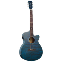 Tanglewood TA4-CEBL Azure SuperFolk C/E Quilted Ash Serenity Blue Gloss