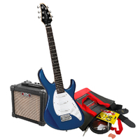 Tanglewood Baretta Blue Gloss Electric Guitar with Aroma 10W Black Amp & Bonus R10 strings (TE2BLBK-P)