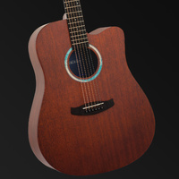 Tanglewood Elemental Solid Mahogany Top Dreadnought Cutaway/Electric Guitar [TE5-CE-BL]