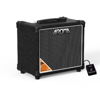 Aroma 20W Black Electric Guitar Amplifier with Footswitch and Drum Machine [TM-20S]