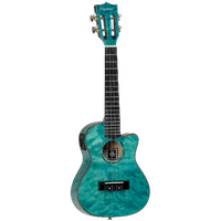 Tanglewood TWT23E Tiare Concert Tahitian Coral Gloss Quilted Maple Cutaway Ukulele w/Pick Up