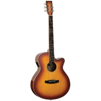 Tanglewood TW4EFM Winterleaf Exotic Superfolk Solid Top C/E Tiger Flame Maple