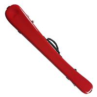 Vivo Bass Bow Case German/French Fits 2 Bows - Polycarbonate w/ Rosin Bag - Cherry Red
