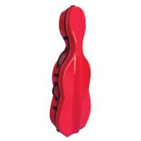 Vivo V703-44CR Deluxe Fibreglass Cello Case to suit 4/4 - Cherry Red