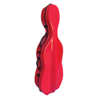 Vivo V703-44CR Polycarbonate Cello Case to suit 4/4 - Cherry Red